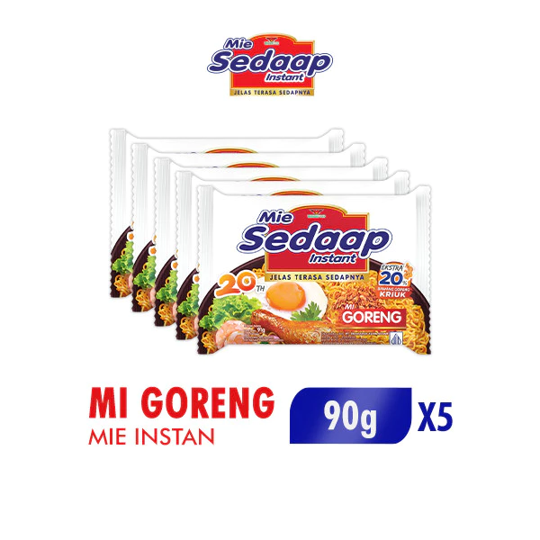 Sedaap Mie Instan Goreng Bag 90 gr x5