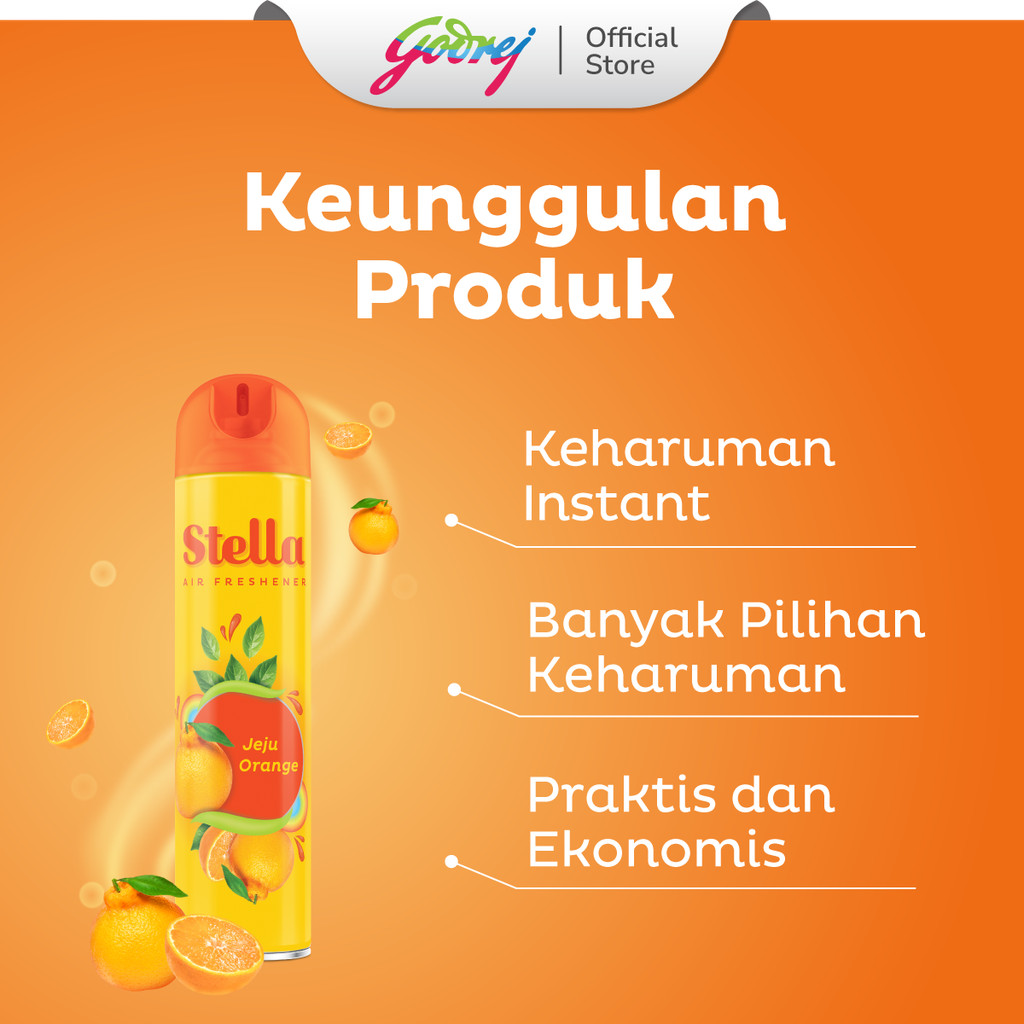 Stella Aerosol Jeju Orange 350ml x2 - Pengharum Ruangan - Gambar 3