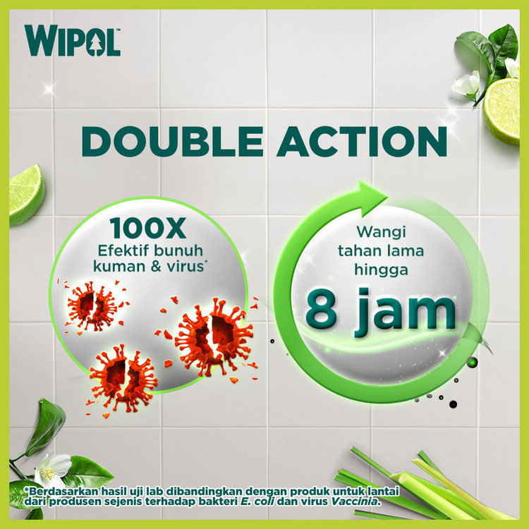 Wipol Pembersih Lantai Cairan Disinfektan Teruji Dermatologis Sereh & Jeruk 730gr x12 - Gambar 4