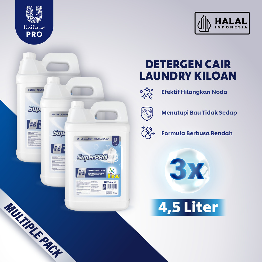 Rinso Superpro Deterjen Matic Cair Jerigen 4500ML x3
