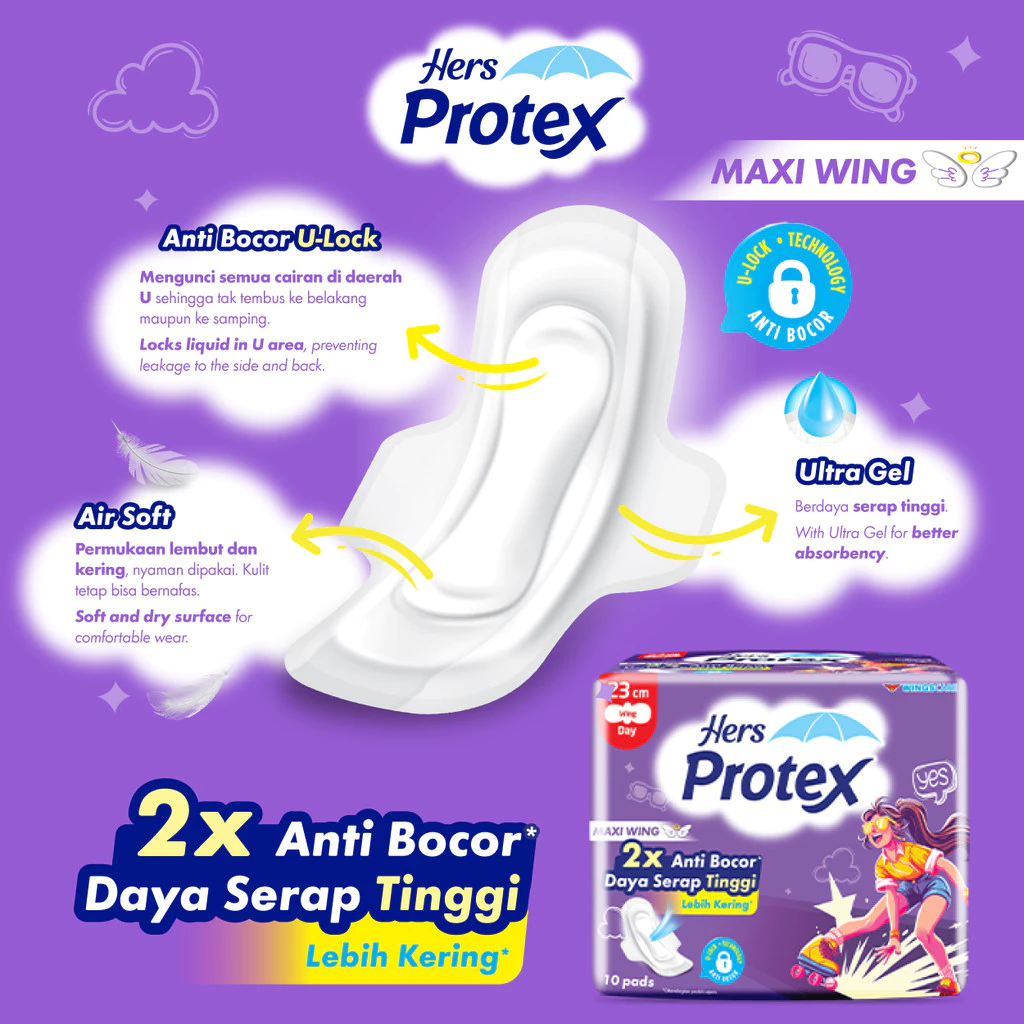 Hers Protex Softcare Pembalut Wanita Wing Bag Isi 20 Pcs x3 - Gambar 3