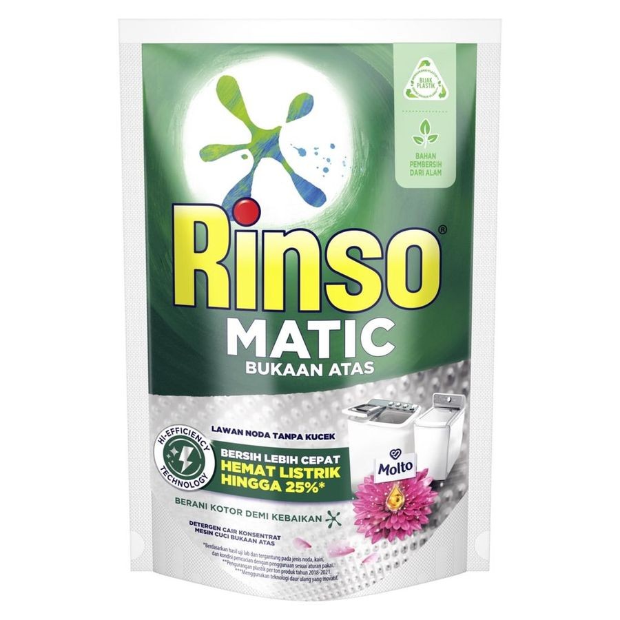 Rinso Detergent Cair Konsentrat Deterjen Matic Mesin Cuci Bukaan Atas 700 mL x2 - Gambar 2