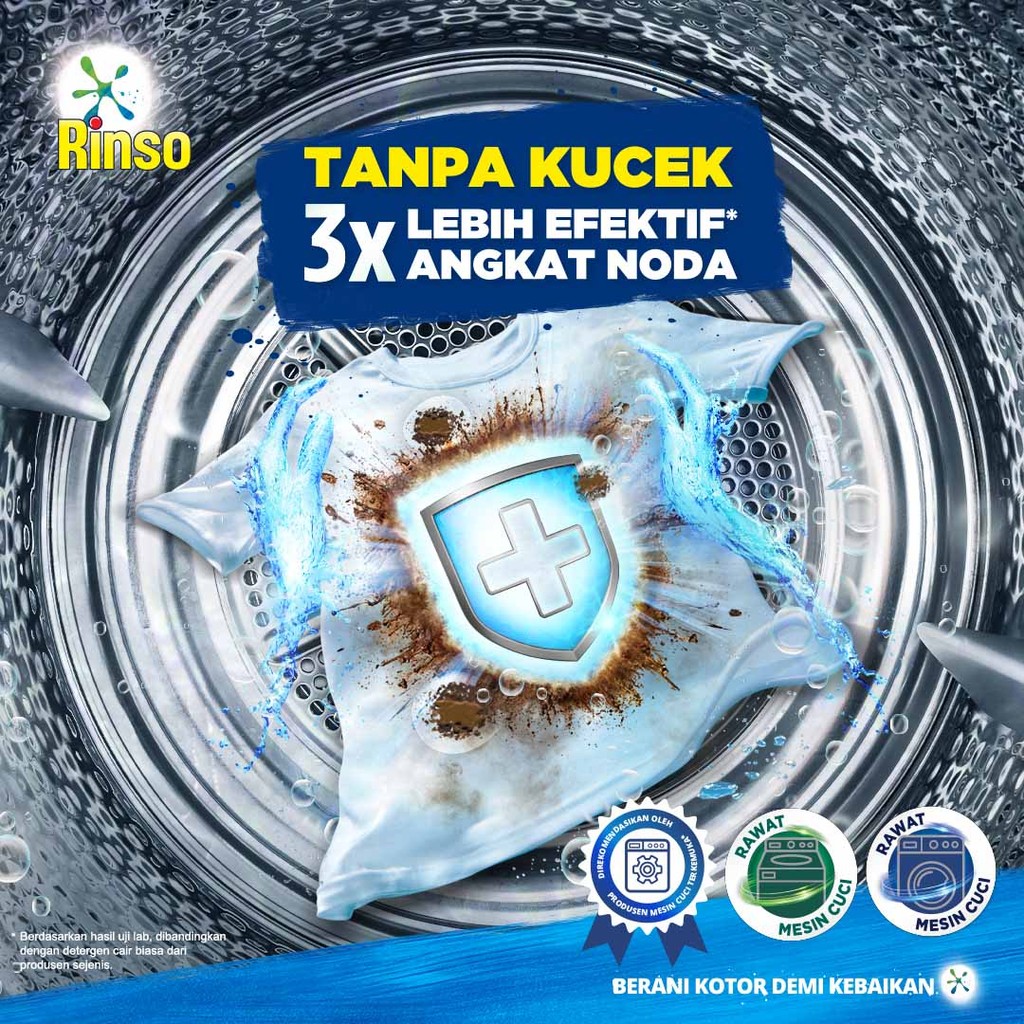 Rinso Detergent Bubuk Konsentrat Deterjen Matic Mesin Cuci Bukaan Depan 900 g x2 - Gambar 3