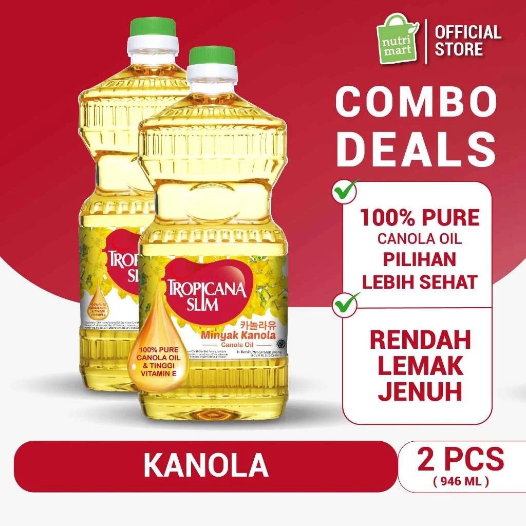 Twin Pack : Tropicana Slim Minyak Kanola 946ml - 100% Pure Canola Oil