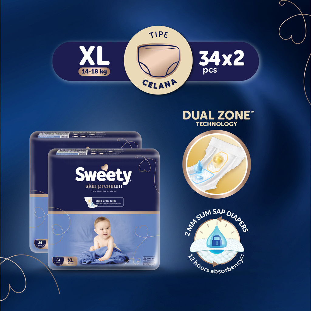 Sweety Skin Premium Pants XL 2x34s / Popok Bayi Dual Zone Technology / Sweety Official Shop