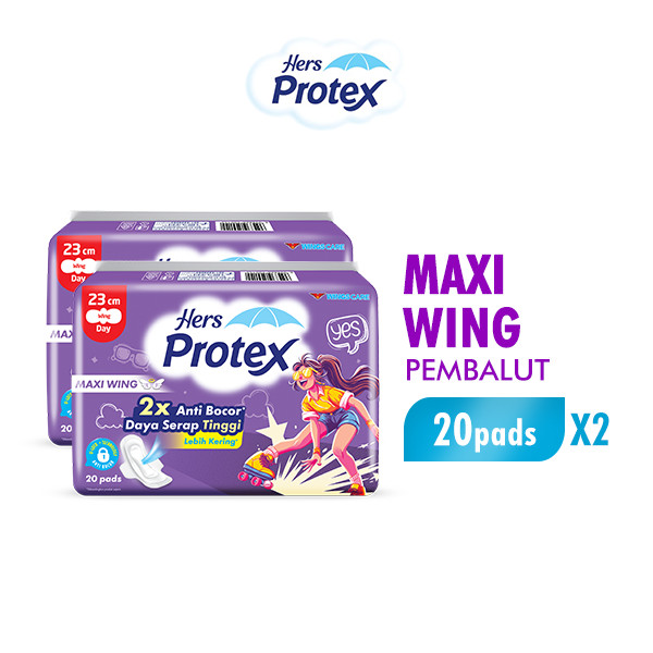 Hers Protex Softcare Pembalut Wanita Wing Bag Isi 20 Pcs x2