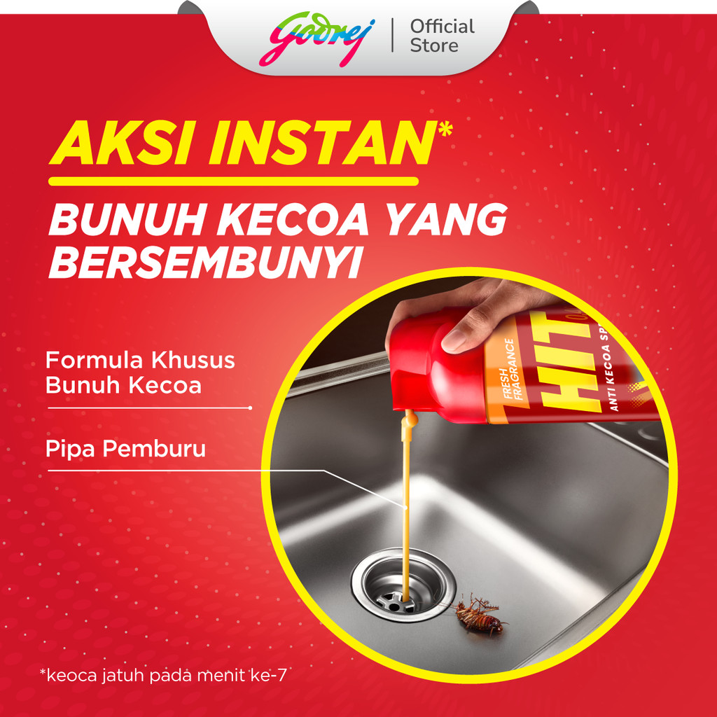 HIT Anti Kecoa Spray 150ml x 2 Pcs - Pembasmi Kecoa - Gambar 2