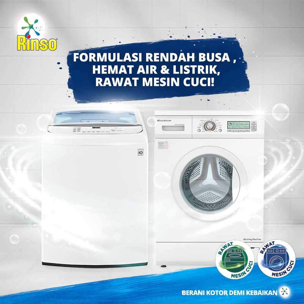 Rinso Detergent Bubuk Konsentrat Deterjen Matic Mesin Cuci Bukaan Depan 900 g x3 - Gambar 4