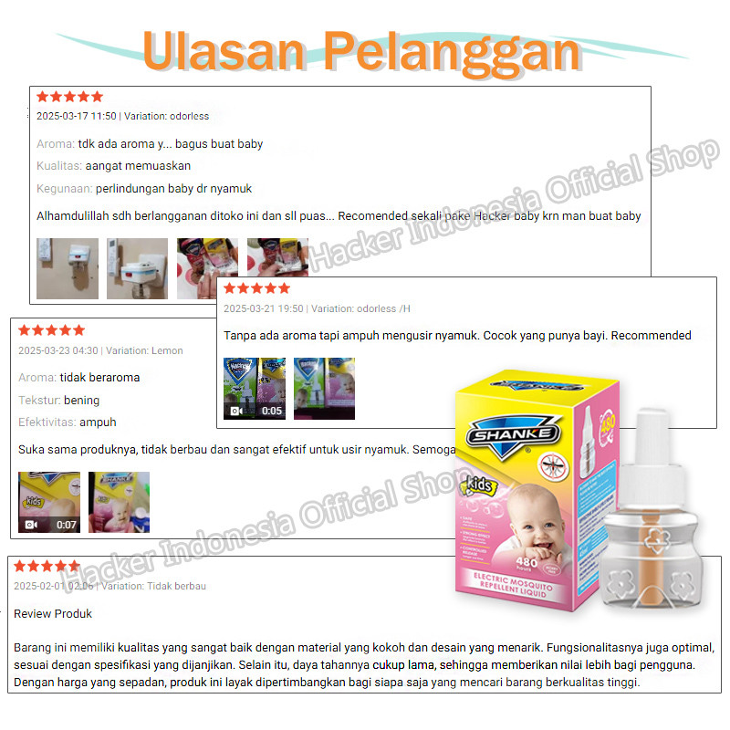 4pcs Refill Obat Nyamuk Elektrik Liquid 40ML Hacker Original - Gambar 4