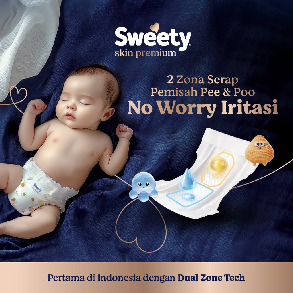 Sweety Skin Premium Pants L 2x40s / Popok Bayi Dual Zone Technology / Sweety Official Shop - Gambar 2