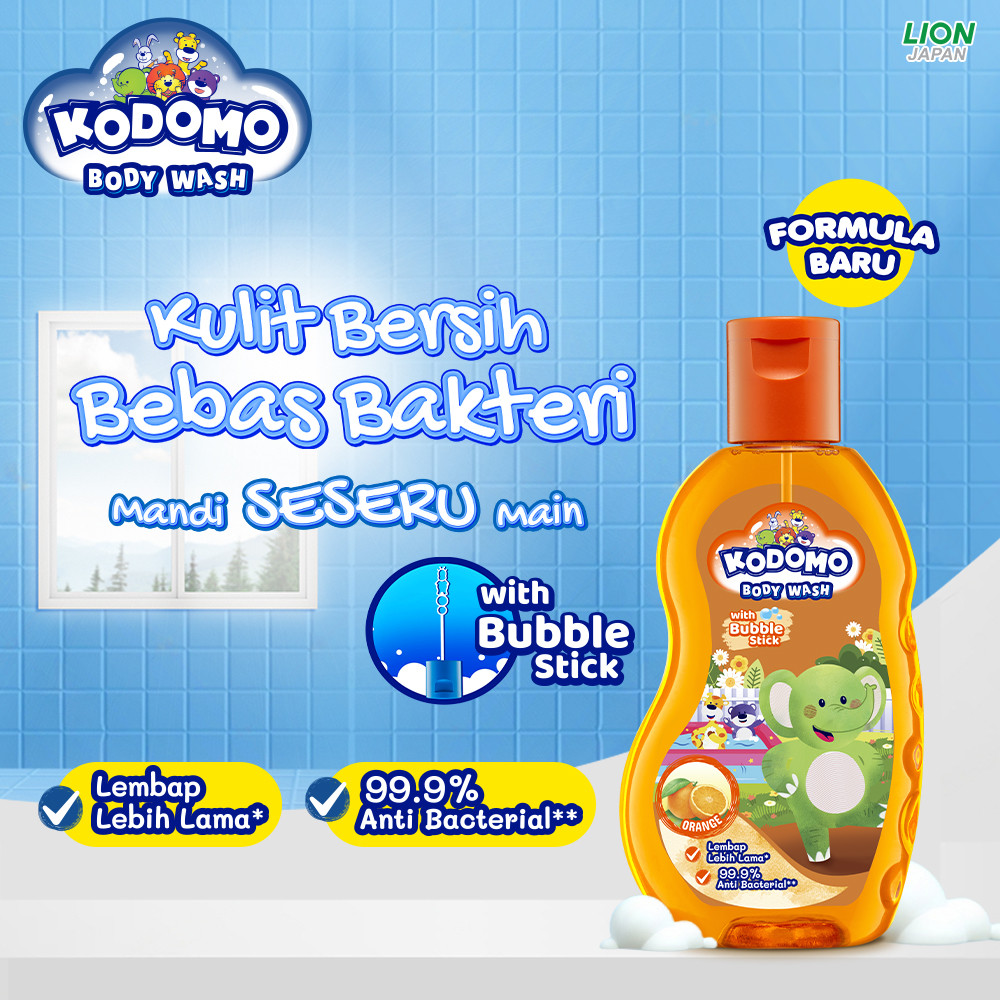 Kodomo Shower Gel Orange Botol 200 ml x3 - Gambar 2