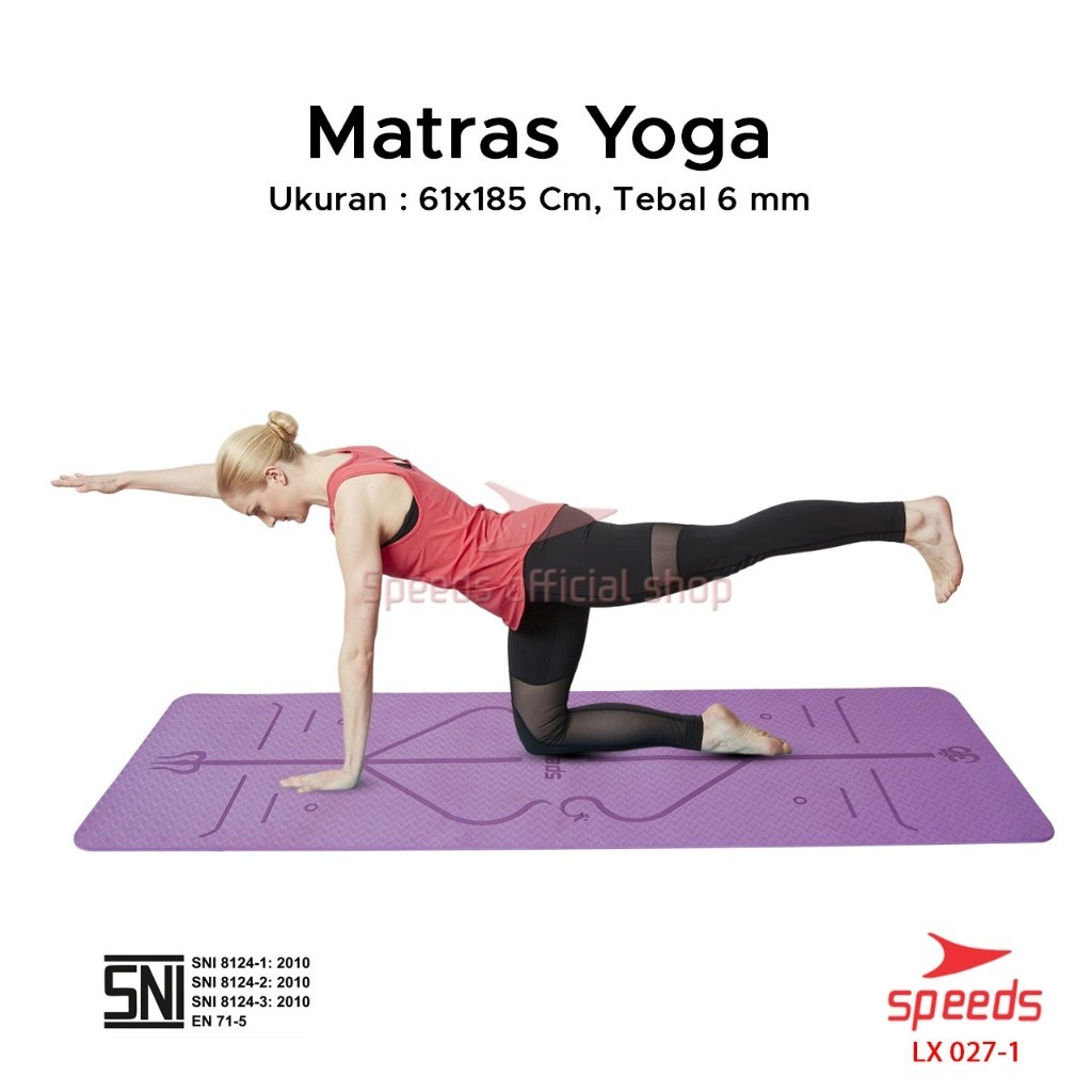 SPEEDS Matras Yoga TPE 6mm Alas Yoga Mat Alas Olahraga Karpet Spons Gym Berstandar SNI 027-1 - Gambar 2