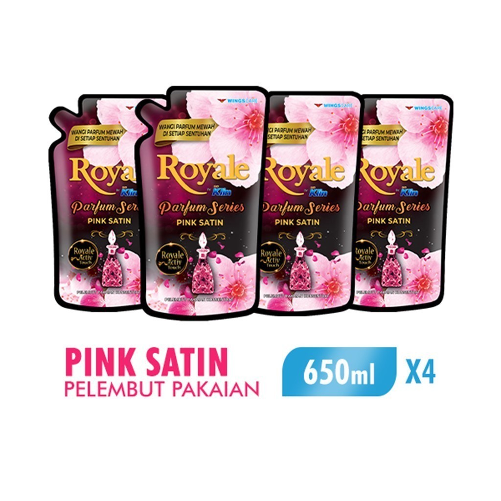 Royale Parfum Series Pelembut dan Pewangi Pakaian Pink Satin 600 ml x4 - Gambar 2