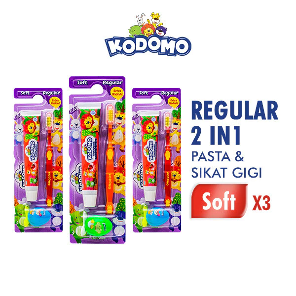 Kodomo Sikat Gigi Reguler 2 In 1 x3