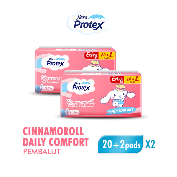 [B1G1] Hers Protex Daily Comfort Day Pembalut Wanita Cinnamoroll Bag Isi 20 + 2 Pcs