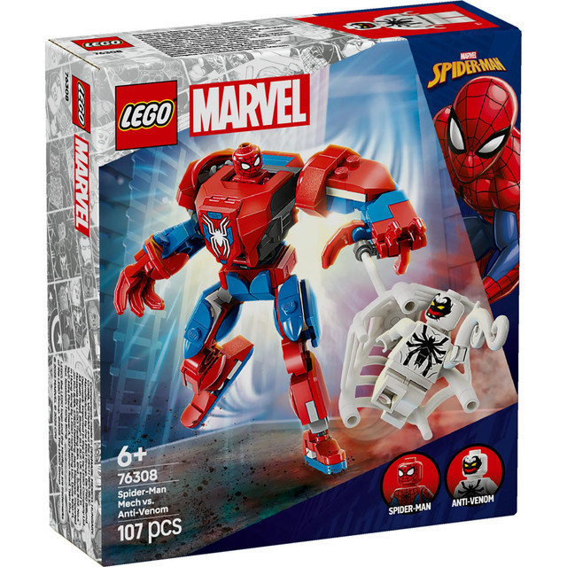 LEGO Super Heroes 76308 Spider-Man Mech vs. Anti-Venom (107 Pieces), Building Block, Toys, Bricks - Gambar 2