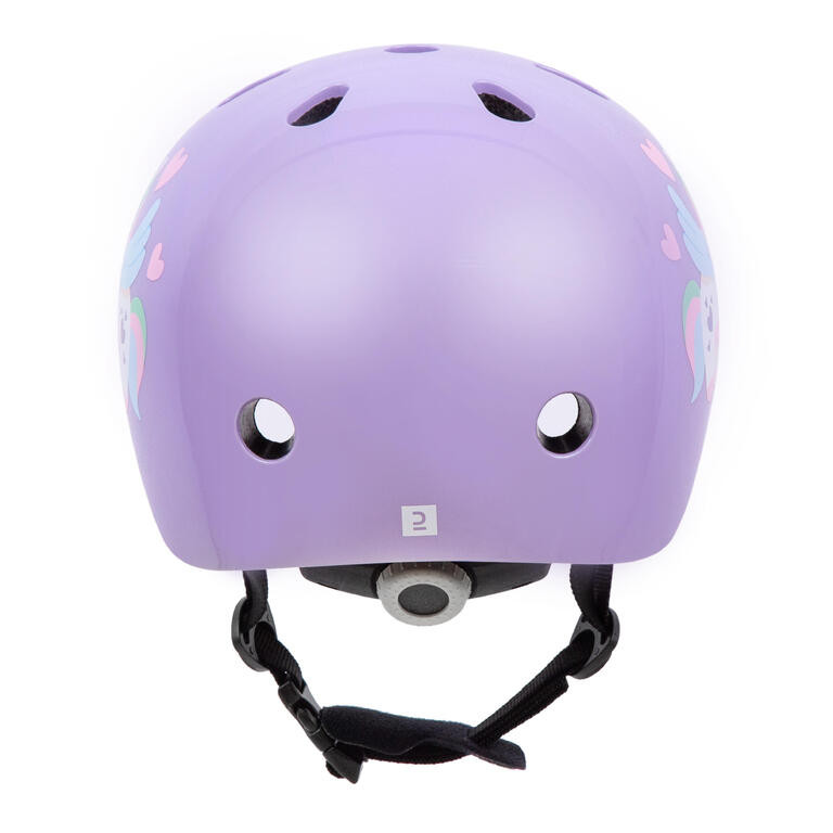 Decathlon OXELO/BTWIN Helm Skate Anak RS Lite500 Ungu Muda Unicorn - 8828427 - Gambar 4