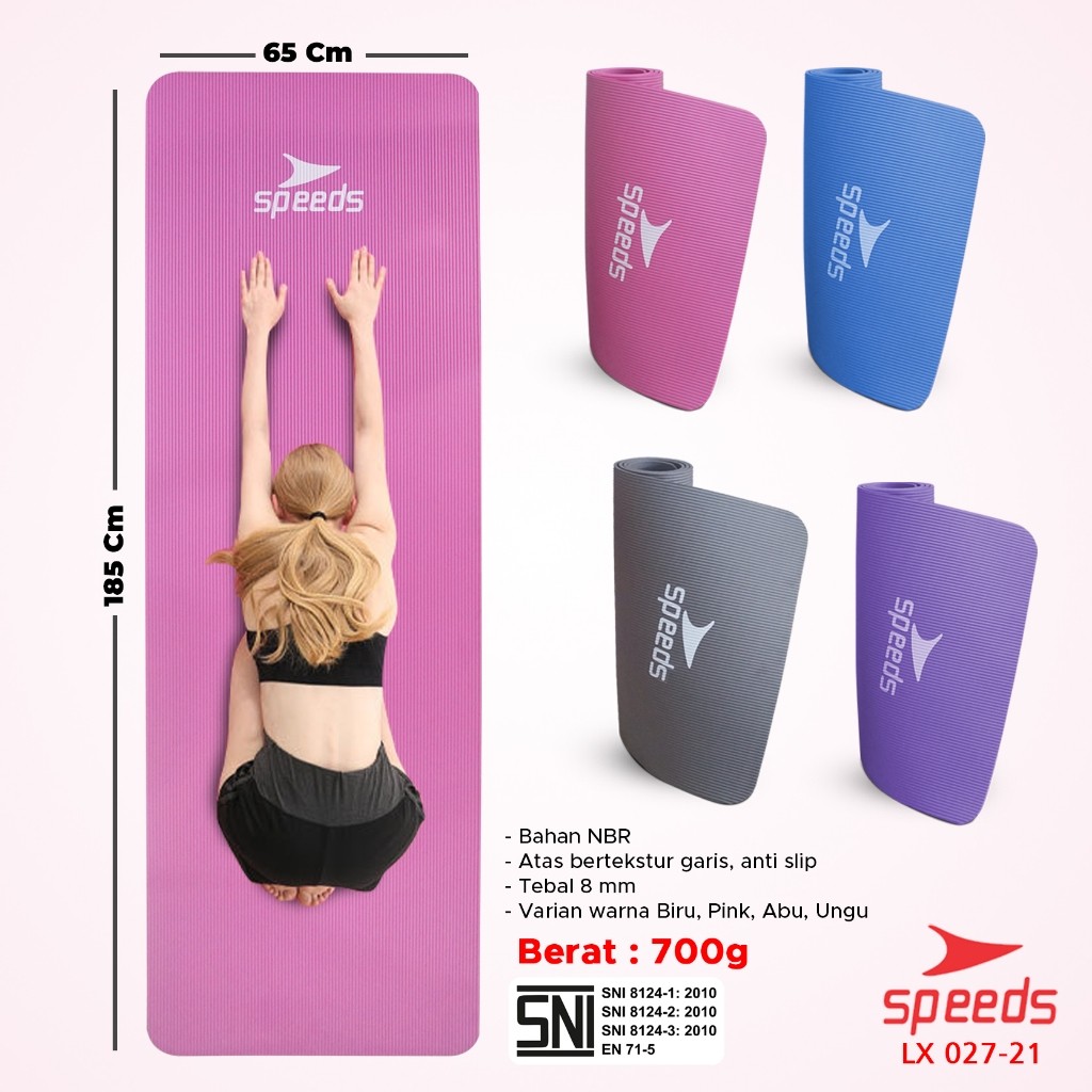 SPEEDS Matras Yoga Mat Olahraga Senam Lantai Meditasi Gym Fitness Karpet Lantai Berstandar SNI 027-21