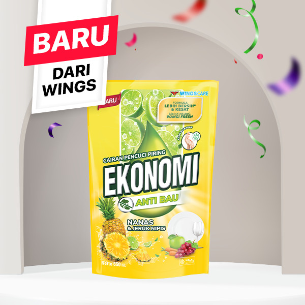 Ekonomi Power Liquid Sabun Cuci Piring Nanas & Jeruk Nipis Pouch 650 ml x2 - Gambar 3