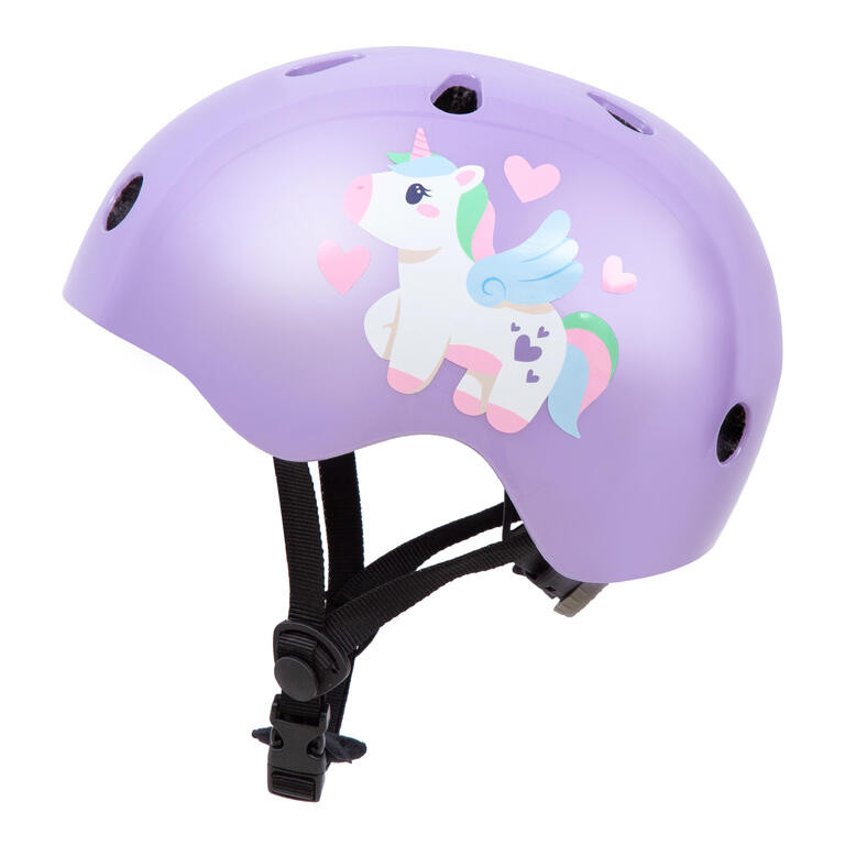 Decathlon OXELO/BTWIN Helm Skate Anak RS Lite500 Ungu Muda Unicorn - 8828427 - Gambar 3