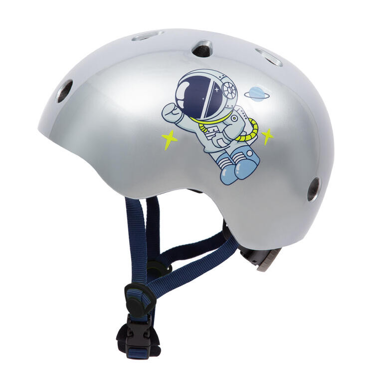 Decathlon OXELO/BTWIN Helm Skate Anak RS Lite500 Abu-abu Space Travel - 8801635 - Gambar 3