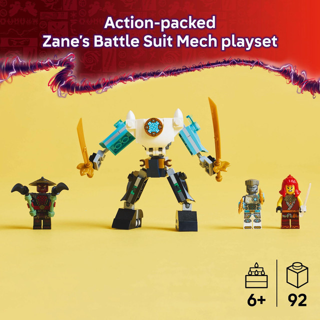 LEGO Ninjago 71827 Zane's Battle Suit Mech (92 Pieces), Mainan, Building Block, Toys - Gambar 3