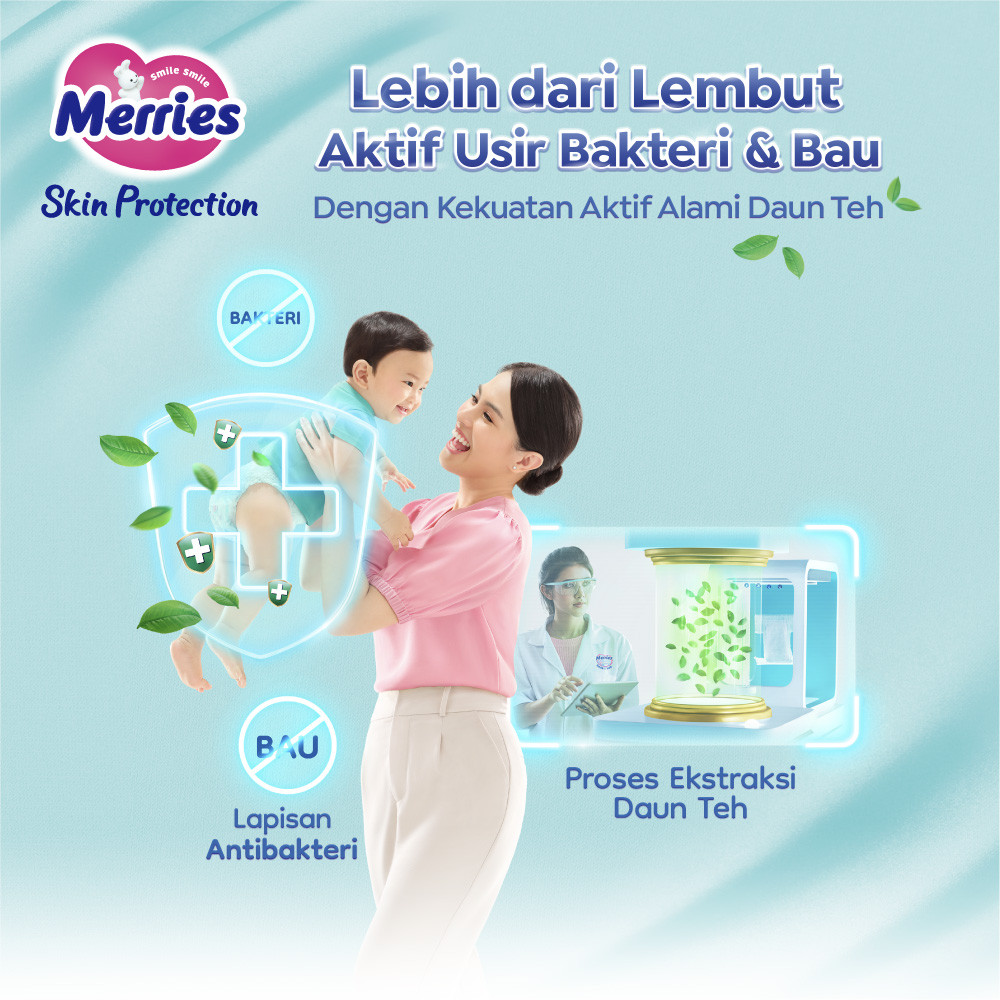 Merries Skin Protection Popok bayi Celana S 34 - Perlengkapan Bayi Dengan Ekstrak Daun Teh Alami x2 - Gambar 4