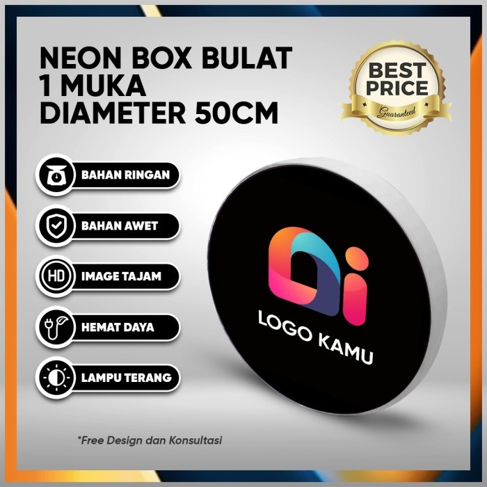 Round Neon Box uk 50cm 1 Face Can Be Installed Immediately | Shopee ...