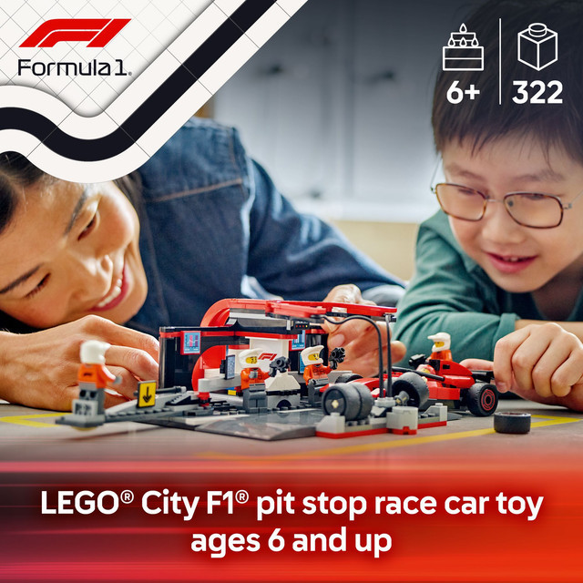 LEGO City 60443 F1 Pit Stop & Pit Crew with Ferrari Car (322 Pieces), Mainan, Building Block, Toys - Gambar 3