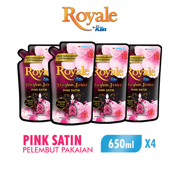 Royale Parfum Series Pelembut dan Pewangi Pakaian Pink Satin 600 ml x4