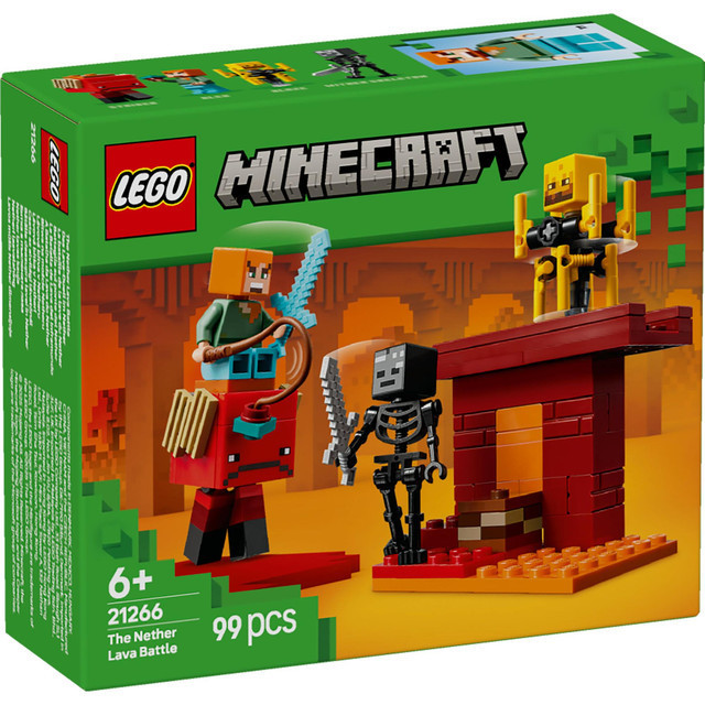 LEGO Minecraft 21266 The Nether Lava Battle (99 Pieces), Building Block, Toys, Bricks - Gambar 2