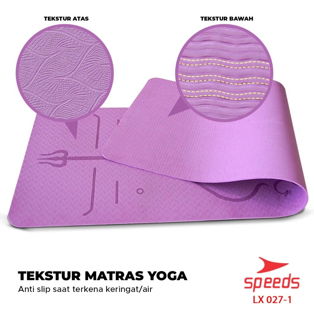 SPEEDS Matras Yoga TPE 6mm Alas Yoga Mat Alas Olahraga Karpet Spons Gym Berstandar SNI 027-1 - Gambar 4