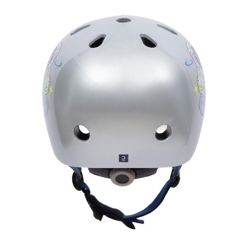 Decathlon OXELO/BTWIN Helm Skate Anak RS Lite500 Abu-abu Space Travel - 8801635 - Gambar 4