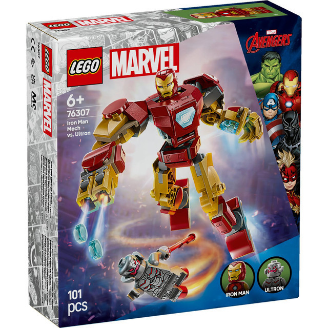 LEGO Super Heroes 76307 Iron Man Mech vs. Ultron (101 Pieces), Building Block, Toys, Bricks - Gambar 2