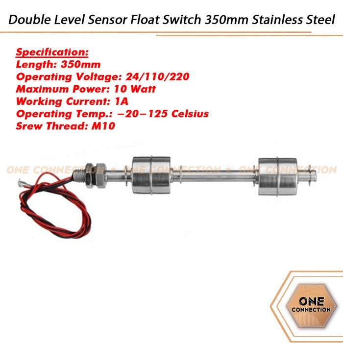 Double Float Switch Dual Balls Stainless SUS Water Level Sensor 350mm ...