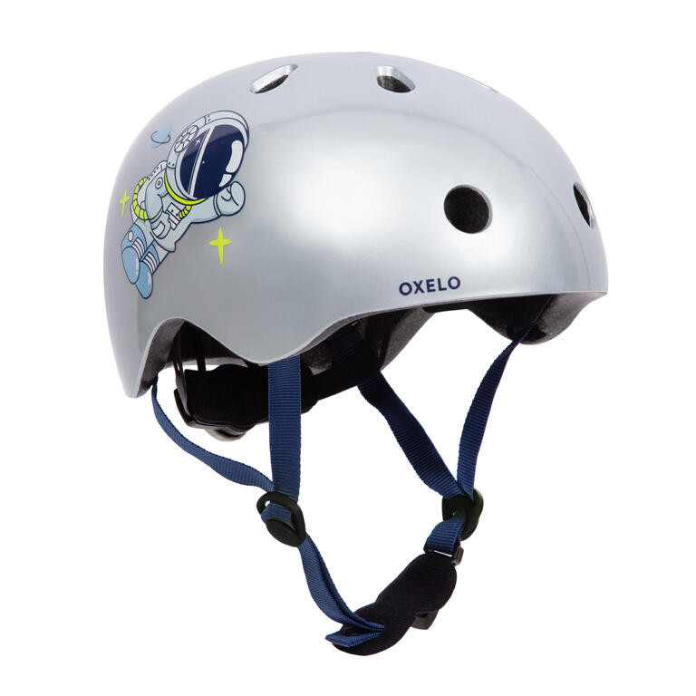 Decathlon OXELO/BTWIN Helm Skate Anak RS Lite500 Abu-abu Space Travel - 8801635