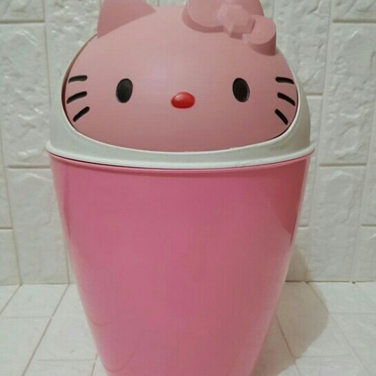 Hello Kitty Pink Indoor Bedroom 10 Liter Cute Trash Can | Shopee Singapore