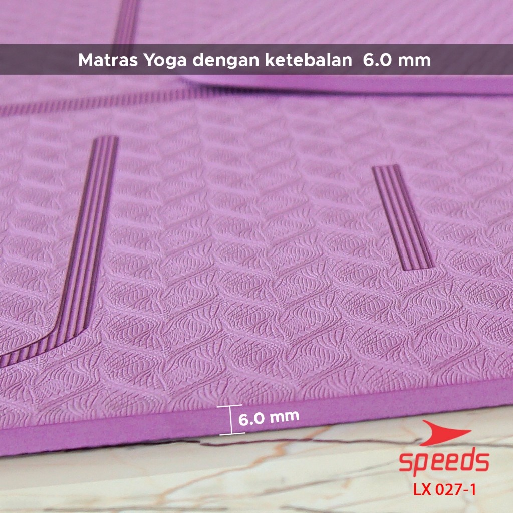 SPEEDS Matras Yoga TPE 6mm Alas Yoga Mat Alas Olahraga Karpet Spons Gym Berstandar SNI 027-1 - Gambar 3