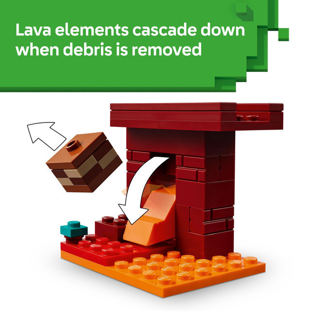 LEGO Minecraft 21266 The Nether Lava Battle (99 Pieces), Building Block, Toys, Bricks - Gambar 4