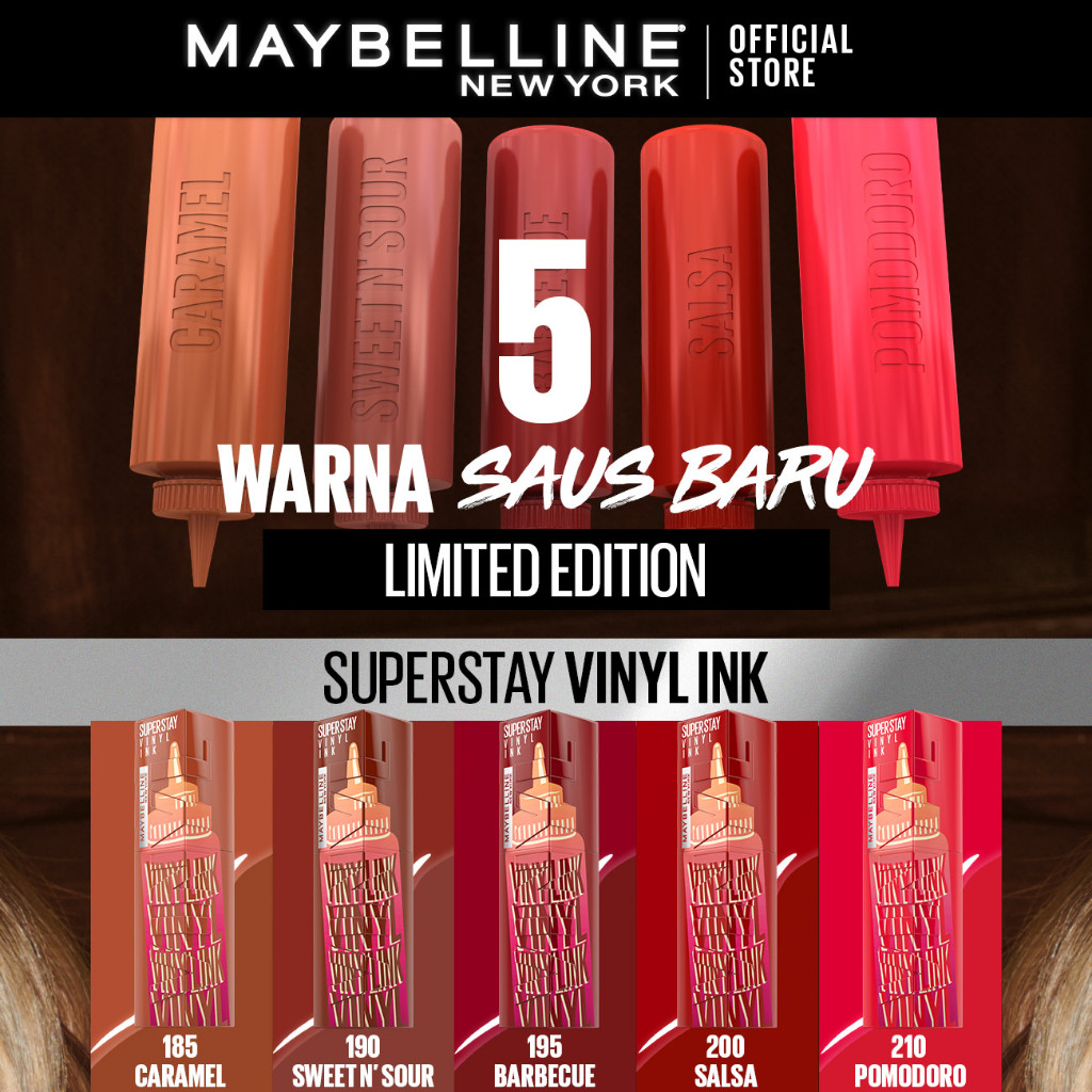 MAYBELLINE OFFICIAL Superstay Vinyl Ink 4.2 ml LIMITED EDITION - Shiny Pigmented Liquid Lipstik Lipstick - Gambar 4
