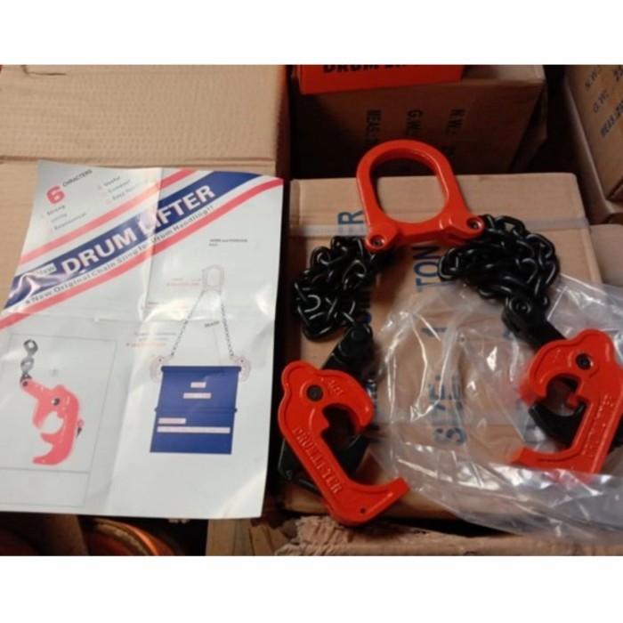 Drum Lifting Clamps with Chain 1T Capacity main image 1