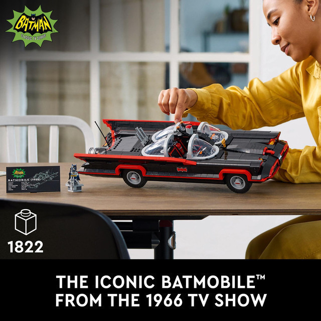 LEGO Super Heroes 76328 Batman: The Classic TV Series Batmobile (1822 Pieces), Building Block, Toys, Bricks - Gambar 3
