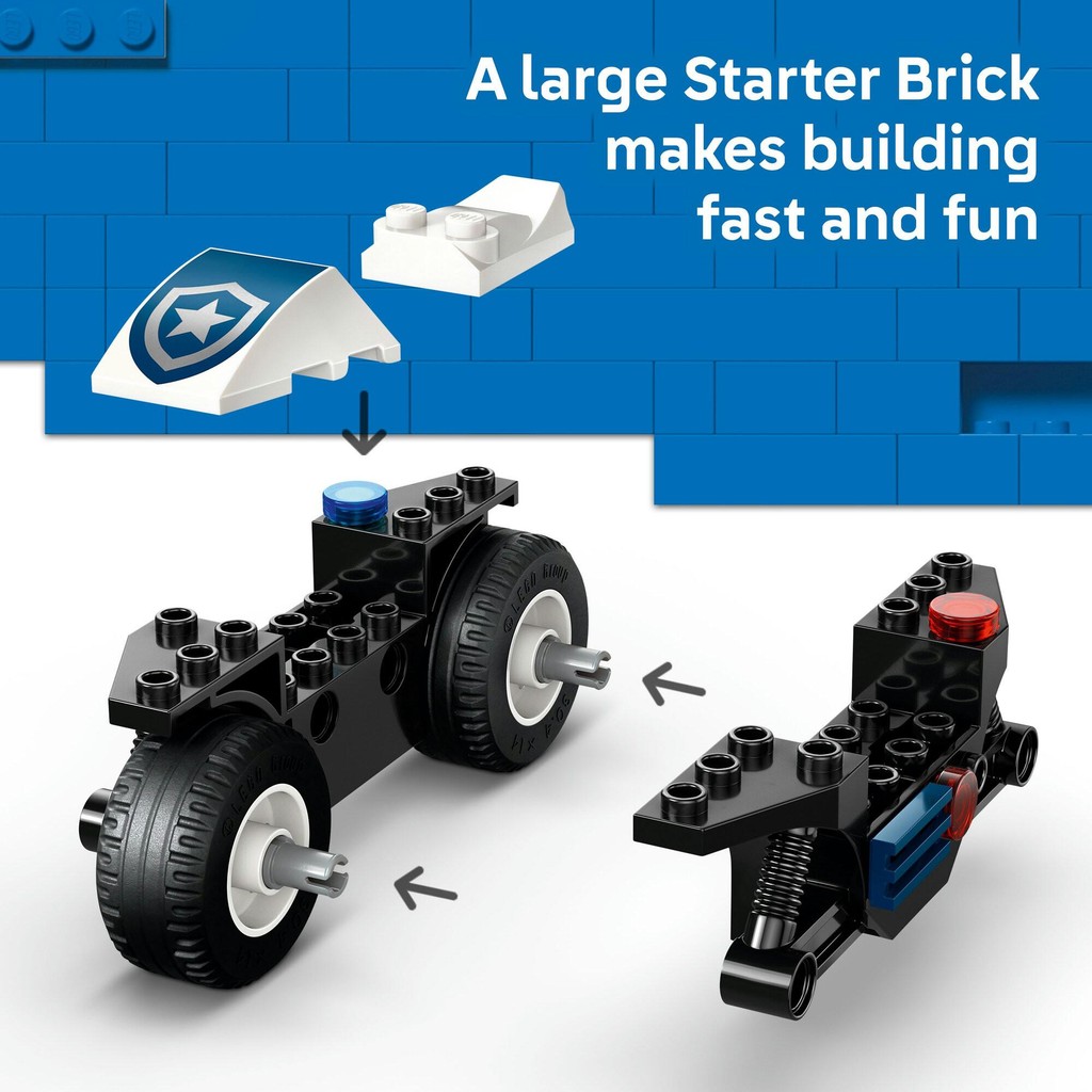 LEGO City 60455 Police Motorcycle Chase (65 Pieces), Mainan, Building Block, Toys - Gambar 4