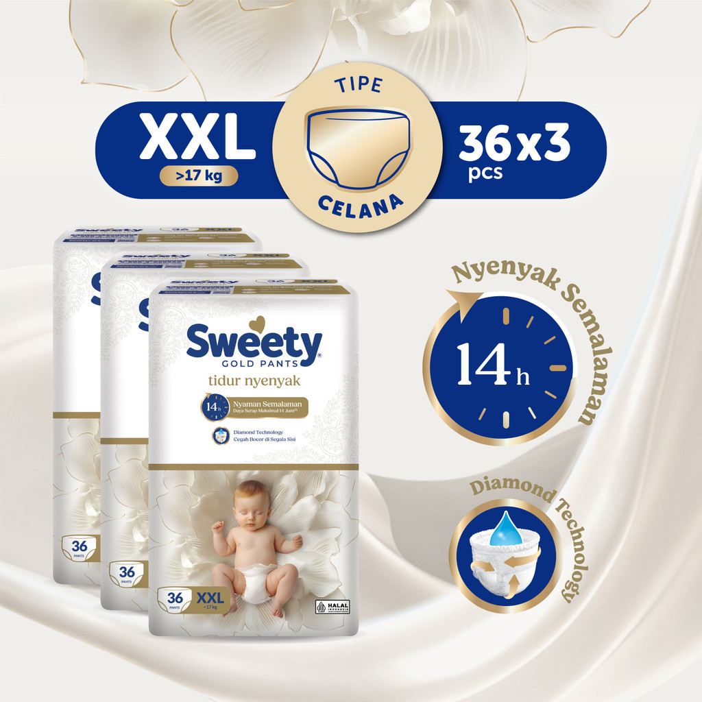 Sweety Gold Pants Tidur Nyenyak XXL 36s x 3