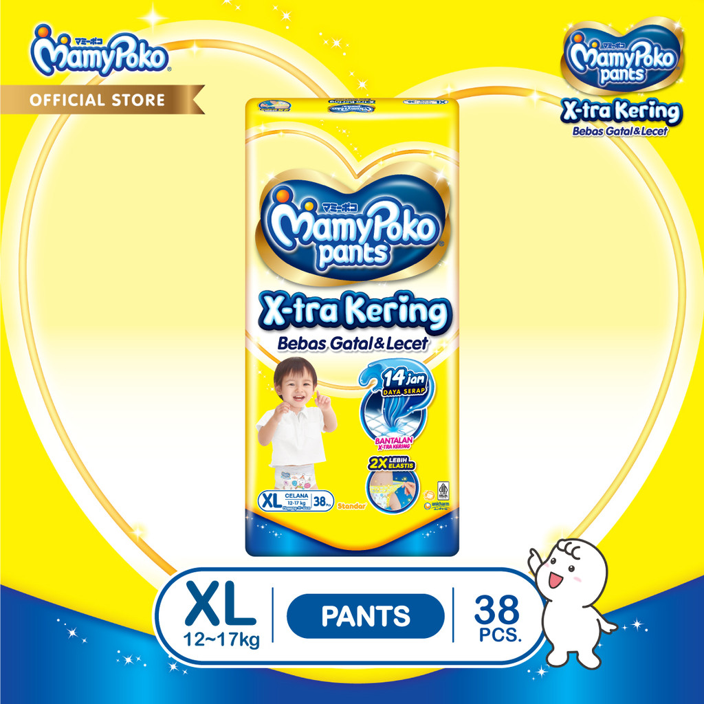 MamyPoko Pants X-tra Kering - XL 38 - Popok Celana