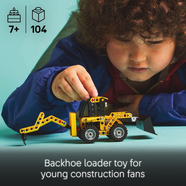 LEGO Technic 42197 Backhoe Loader (104 Pieces), Building Block, Toys, Bricks - Gambar 3