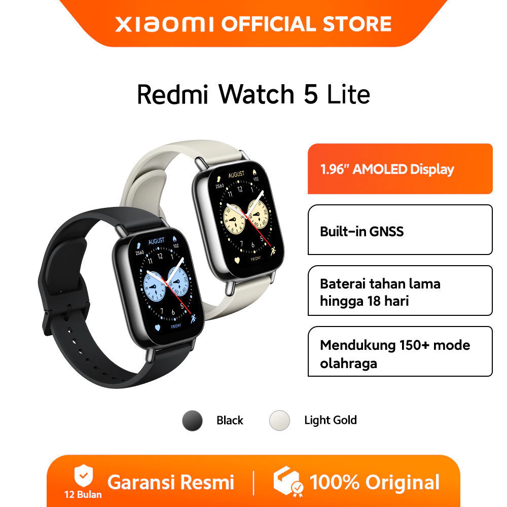 Xiaomi Redmi Watch 5 Lite | 1.96" AMOLED Display |  Built-in GNSS | Baterai hingga 18 hari | 150+ mode olahraga [Official Store] - Gambar 2