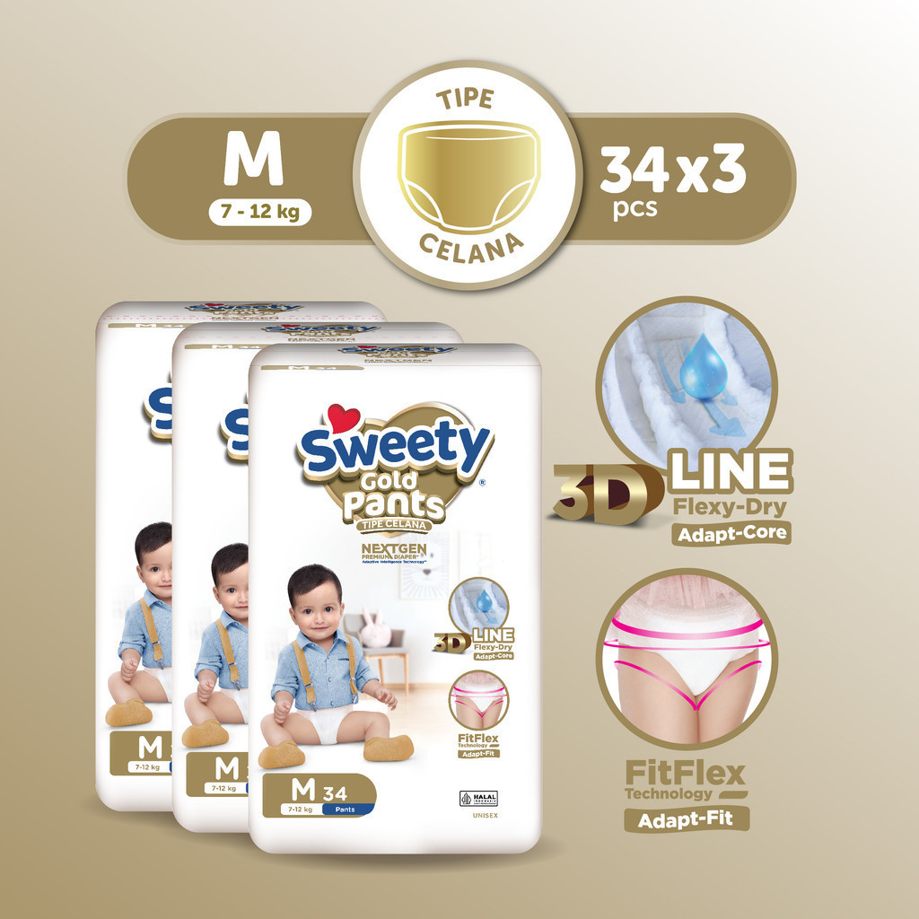 Sweety Gold Pants Tidur Nyenyak M 3x34s - Gambar 2