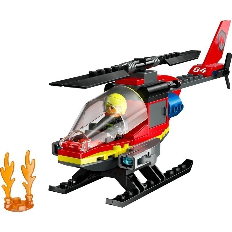 LEGO City 60411 Fire Rescue Helicopter (85 Pieces), Mainan, Building Block, Toys - Gambar 3