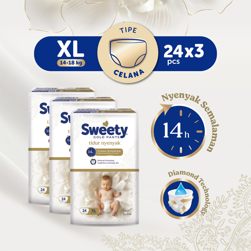 Sweety Gold Pants Tidur Nyenyak XL 3x24s
